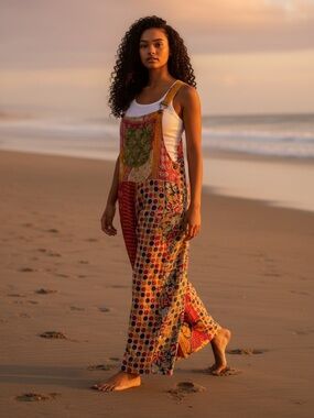 KANTHA wide leg OVERALLS ITEM 5 16-22”ptp
25”waist up to 41” long handmade